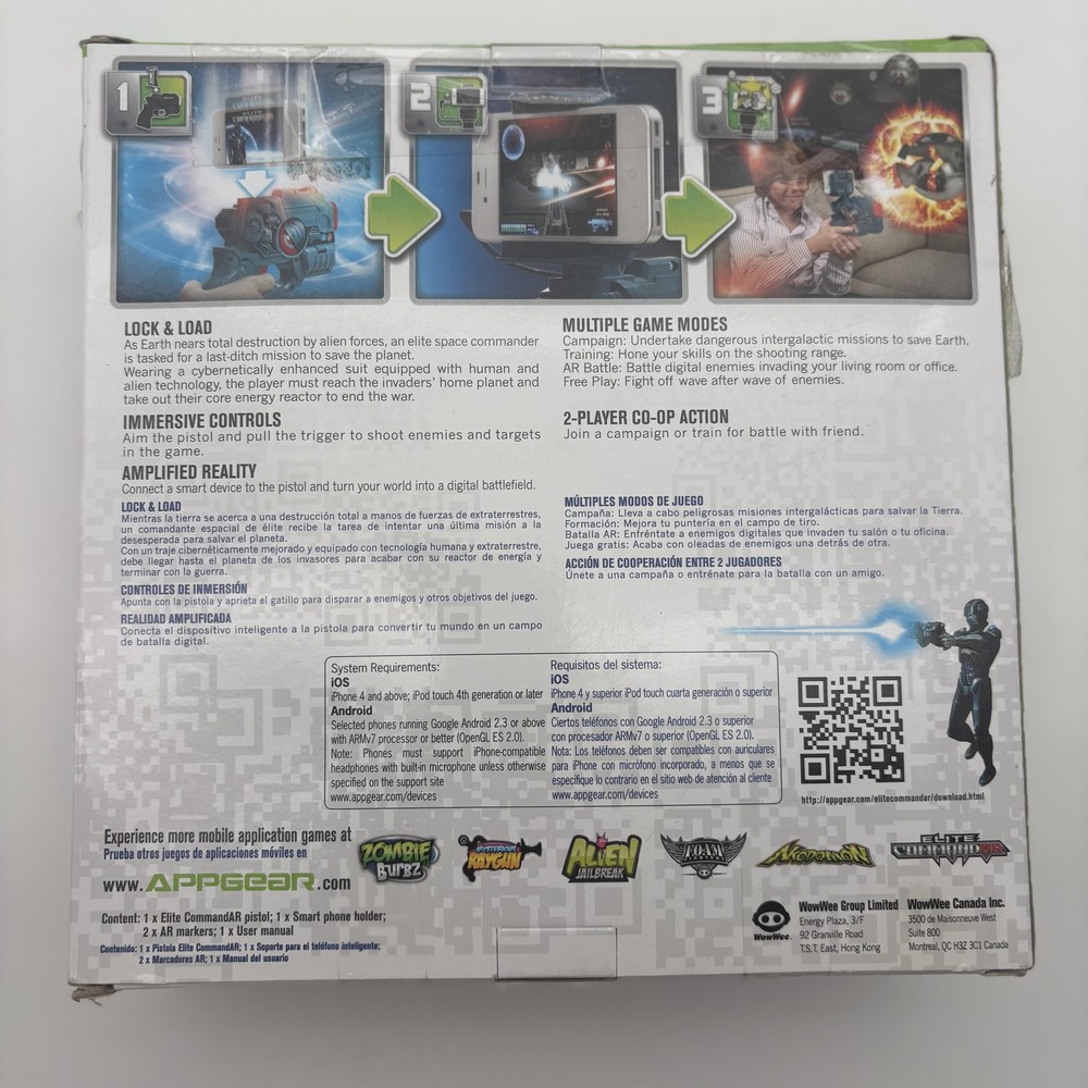 AppGear Elite CommandAR Mobile Game Pistol WowWee IPhone Android Sealed New