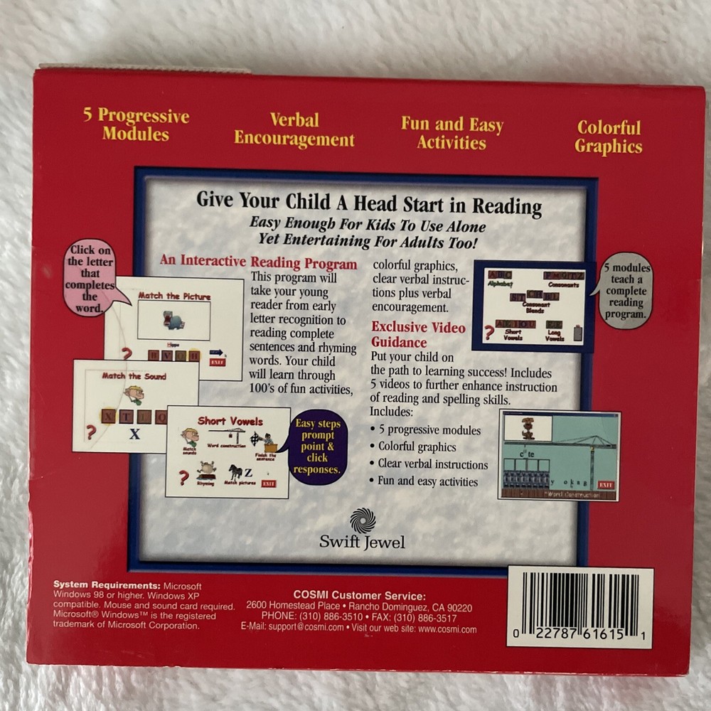 Phonics 4 For Kids & Reading 4 Kids Software Windows 98/2000/XP CD-ROM