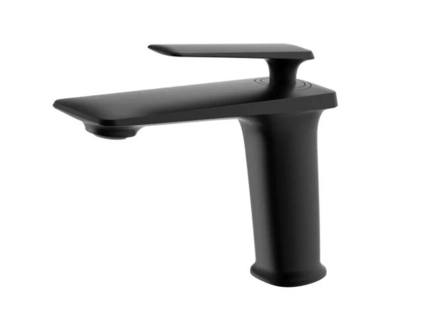 Deck Mount Single Hole Bathroom Sink Faucet in Matte Black