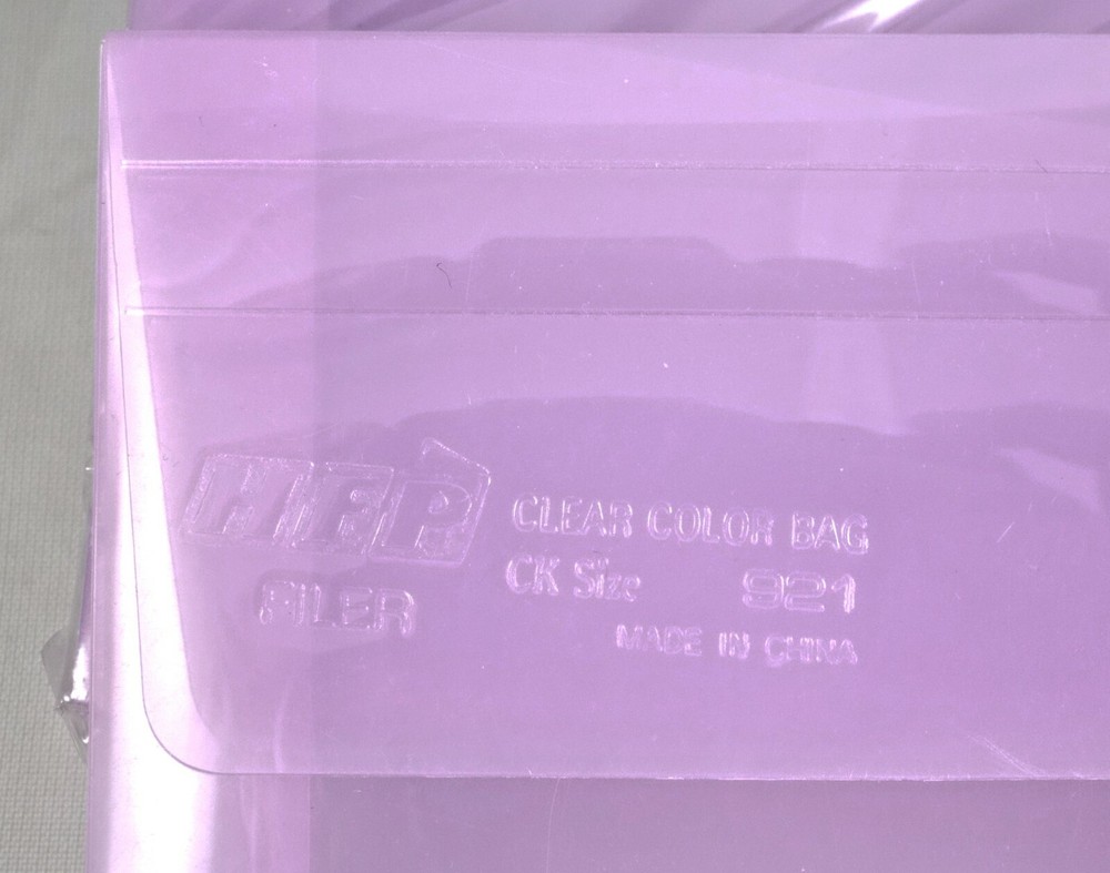 24 CLEAR Button & String Style LETTER-SIZE ENVELOPES~Transparent Purple~HFP# 921
