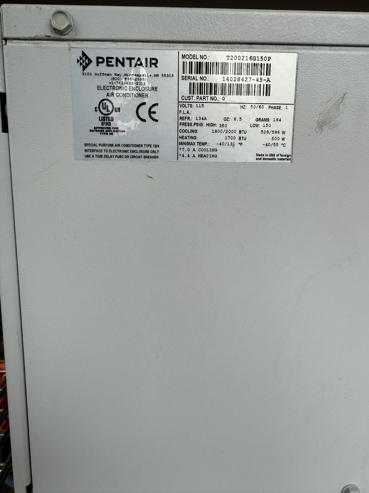 Pentair/hoffman air conditioning T200216G150P 115v