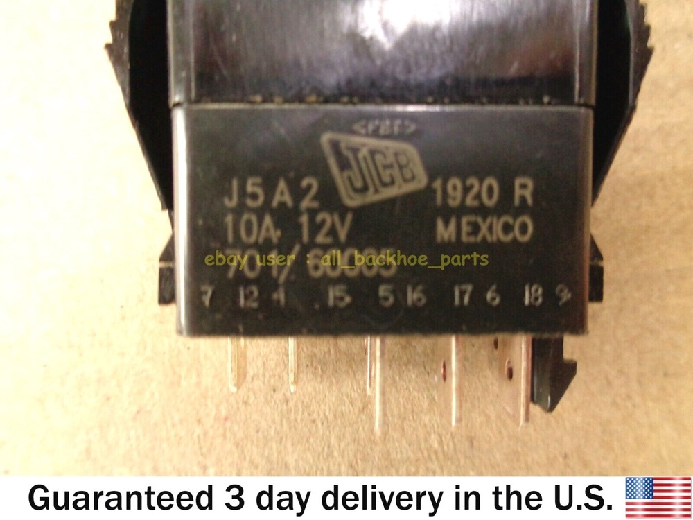 JCB BACKHOE - PANEL SWITCH, 12V HAZARD (PART NO. 701/60005)