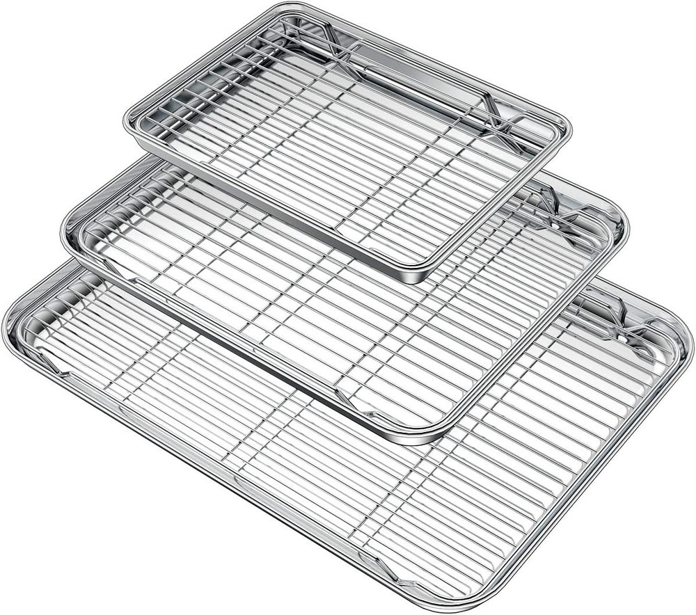 Baking Sheet with Ra Set, Stainl Steel Baking Pan Cookie