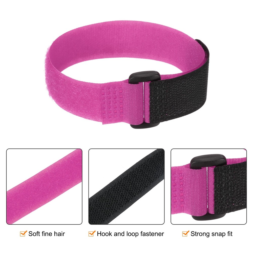 6 Pcs Battery Tie Down Straps,1"x12" Pink Nylon Hold Down Hook Loop Strap