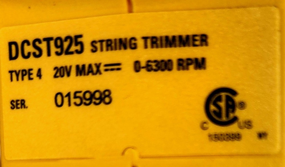 DEWALT DCST925 Cordless String Trimmer 13" 20V MAX Li-Ion (Tool Only)