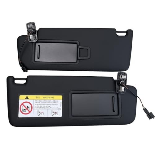 Black Front Sun Visor Panel with Makeup Mirror for VW Golf 7 MK7 Sunshield