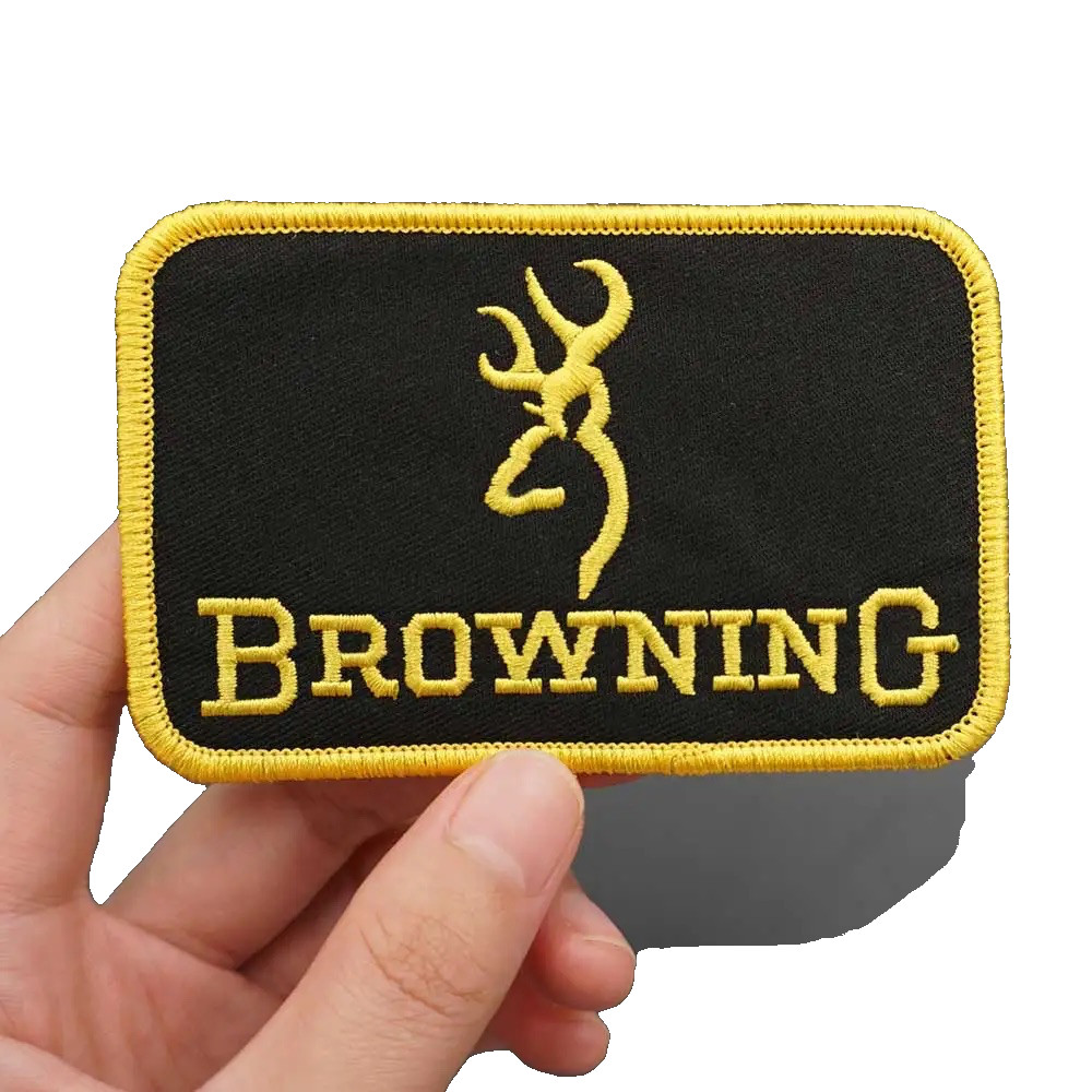 BROWNING FIREARMS VINTAGE STYLED 4" X 2 1/2" EMBROIDERED HOOK & LOOP  PATCH...