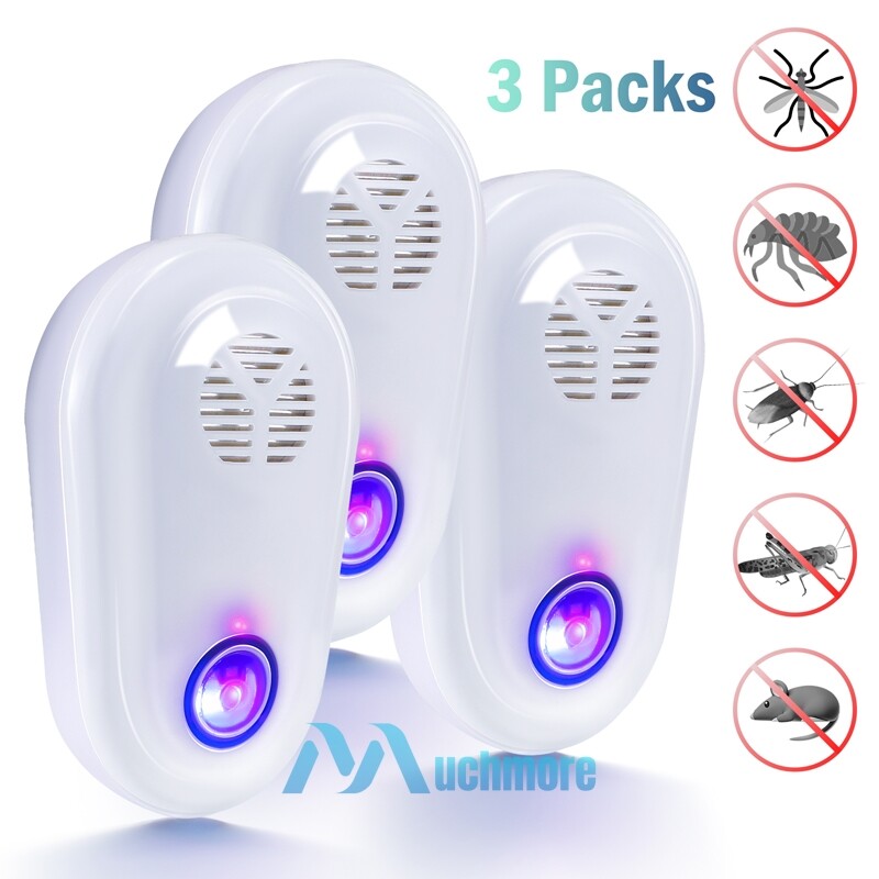 3-Pack Pest Bugs Insect Rodent Repeller: Plug-In Electronic Pest Control 60-150㎡