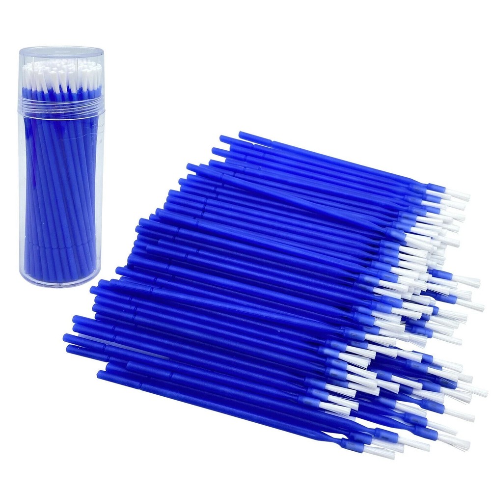 1000Pcs Dental Disposable Micro Brush Bendable Applicator Tips Long Handle Blue