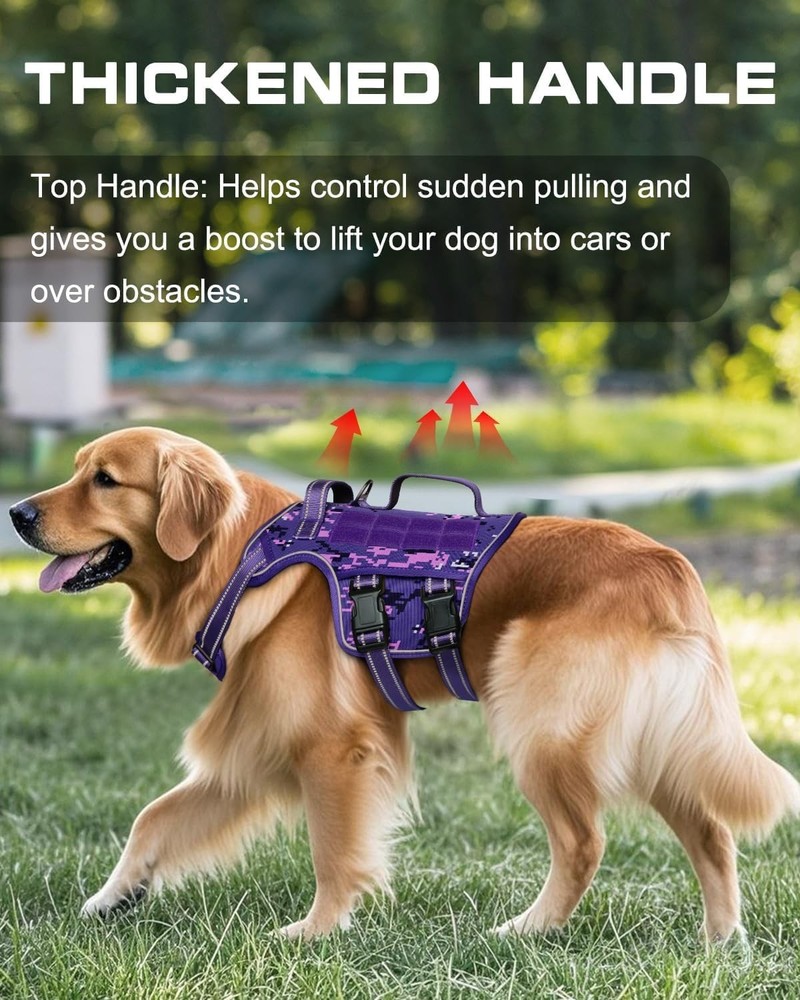 Tactical Dog Harness Medium Sized, Heavy Duty No Pull Dog Harness with Handle...