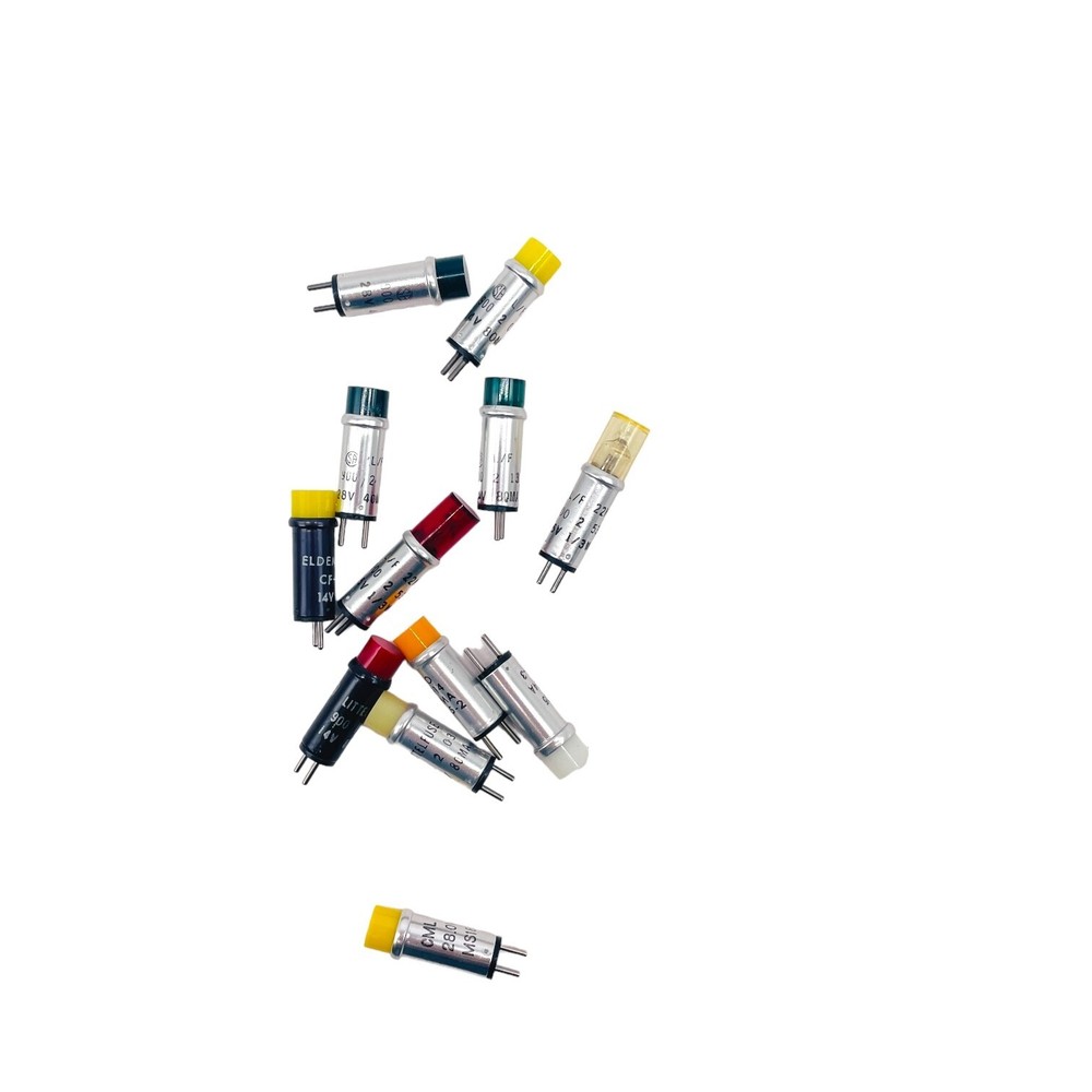 12 pcs Assorted Panel Mount Cartridge Lamps CML, Littelfuse, Dialco and Eldema