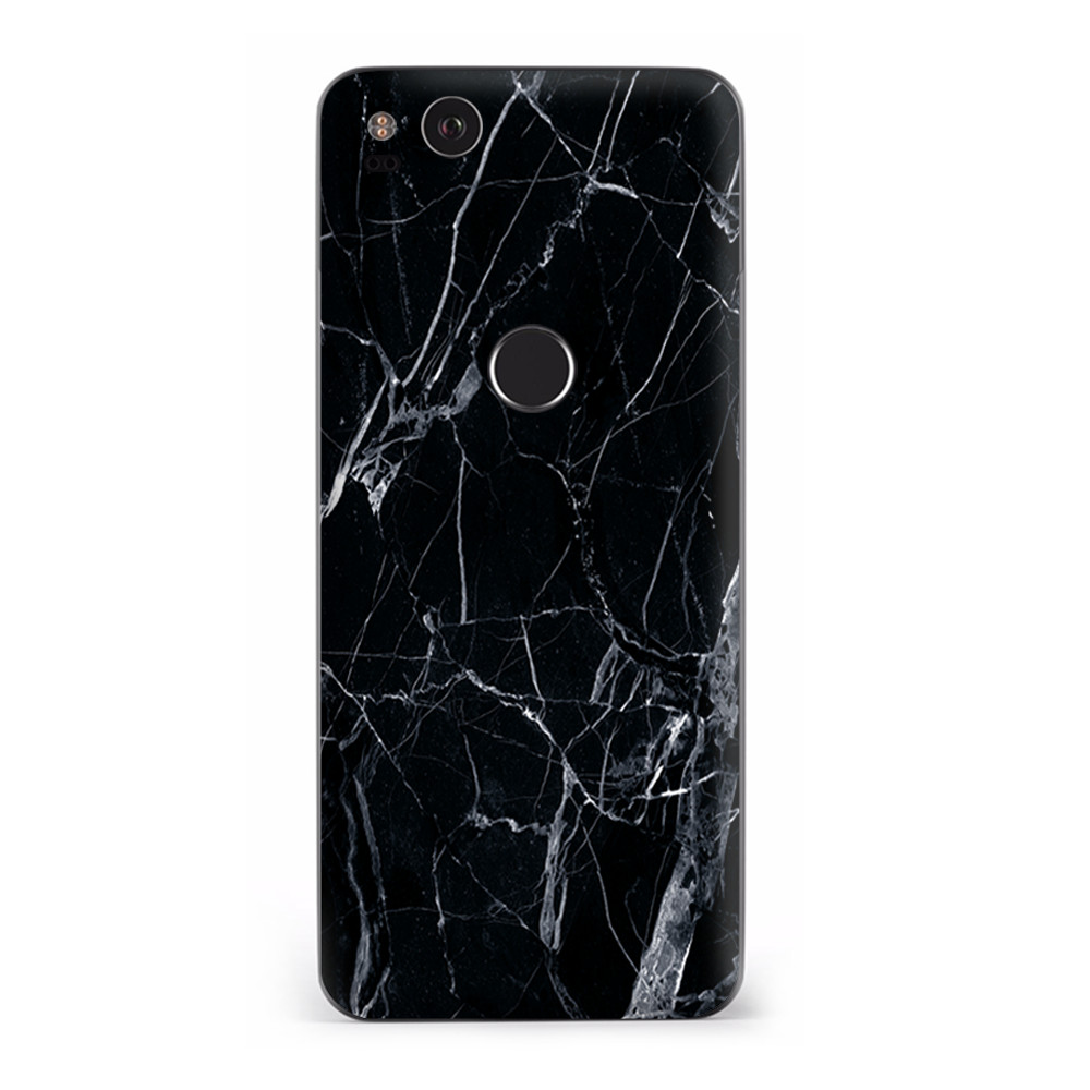 Google Pixel 2 Skins Decal Wrap Black Marble Granite White