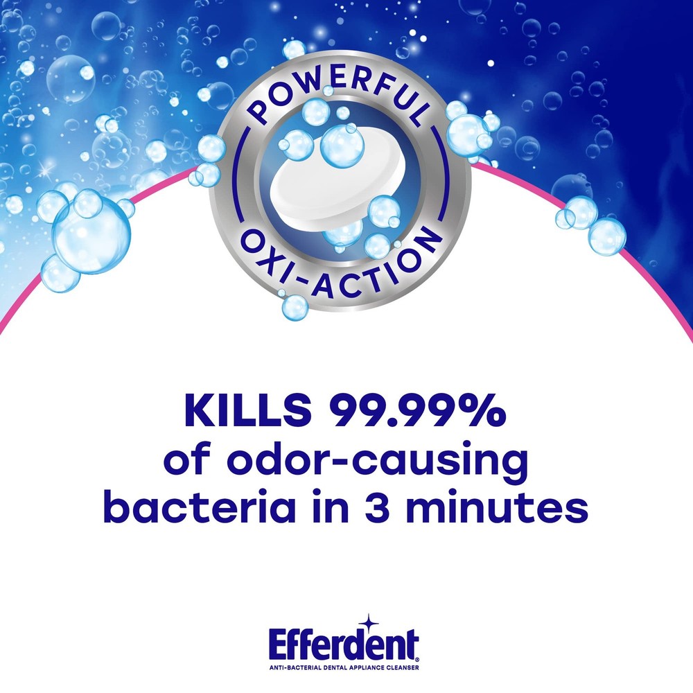 Efferdent Denture Cleanser Tablets, Complete Clean, 44 Count, Blue