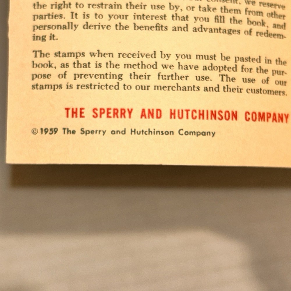 S&H Green Stamps Book