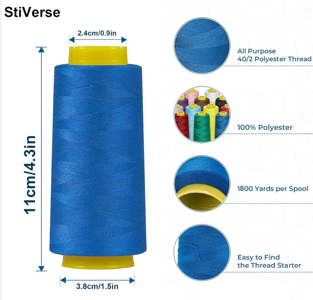 1800 Yards Serger Thread-Beige, All Purpose Thread for Sewing, Serger Thread ...