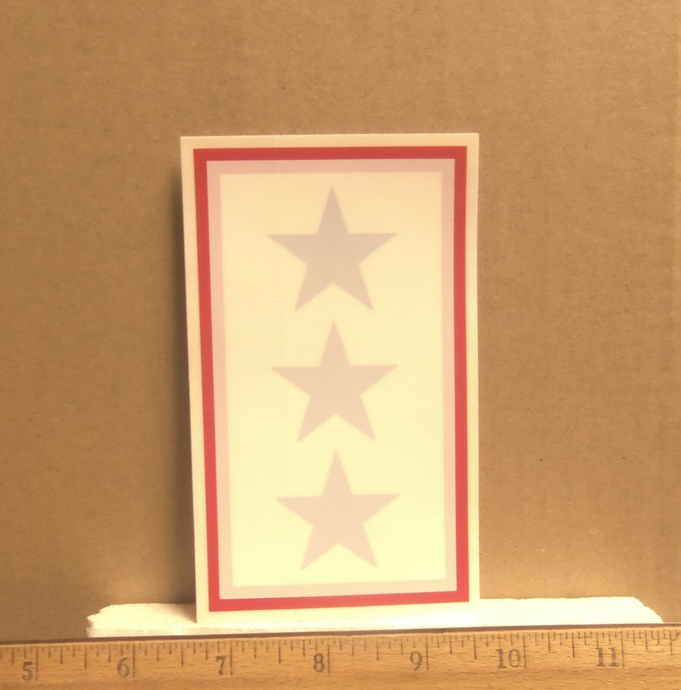 Three Blue Star Service Window Sticker