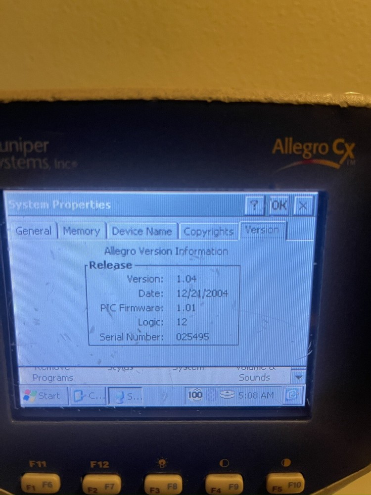 Juniper Systems Allegro CX Handheld Data Collector "Color Screen"