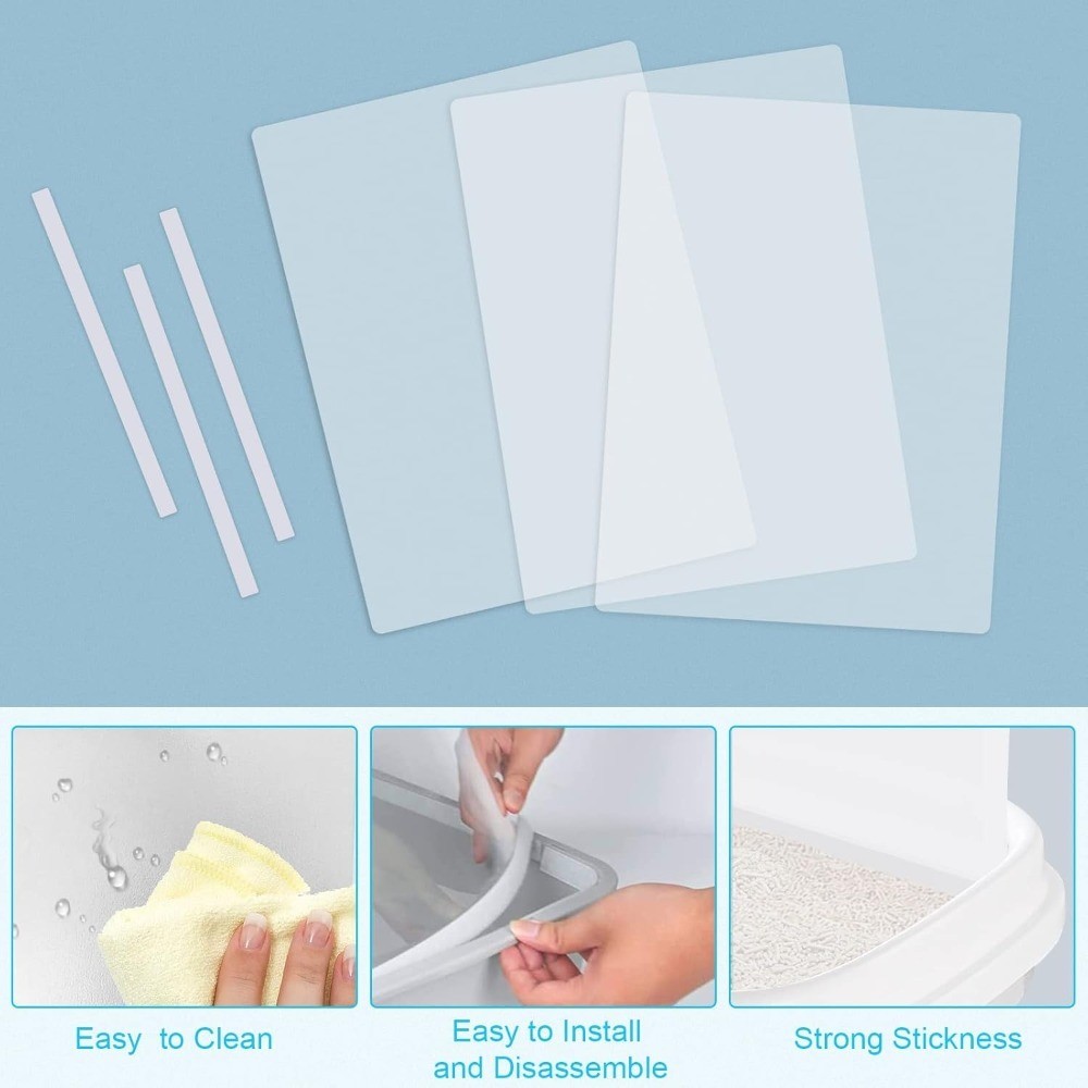 Cat Litter Box Splash Guard Shields High Sided Anti Splash Pee Protector for