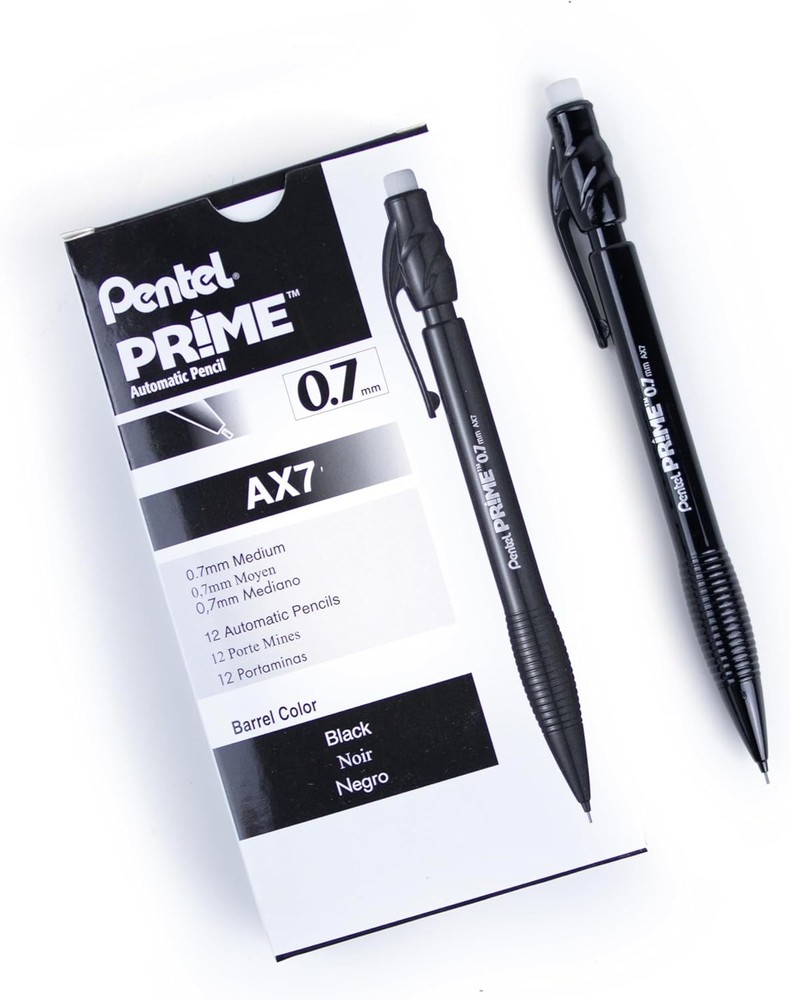 Prime Mechanical Pencil 0.7mm, Bla , Box of