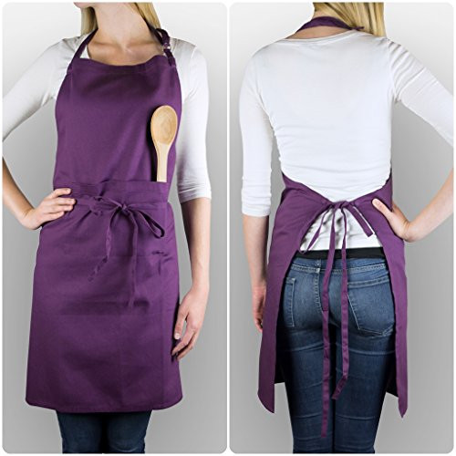 Everyday Basic Kitchen Collection Chef Apron Eggplant