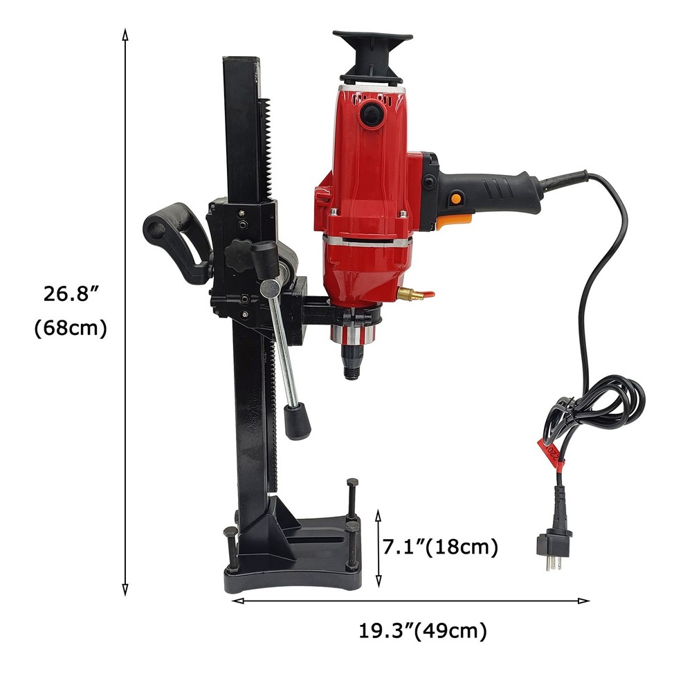 TECHTONGDA 220V Diamond Core Drill Machine W/ Stand Handheld Core Drill 2200W