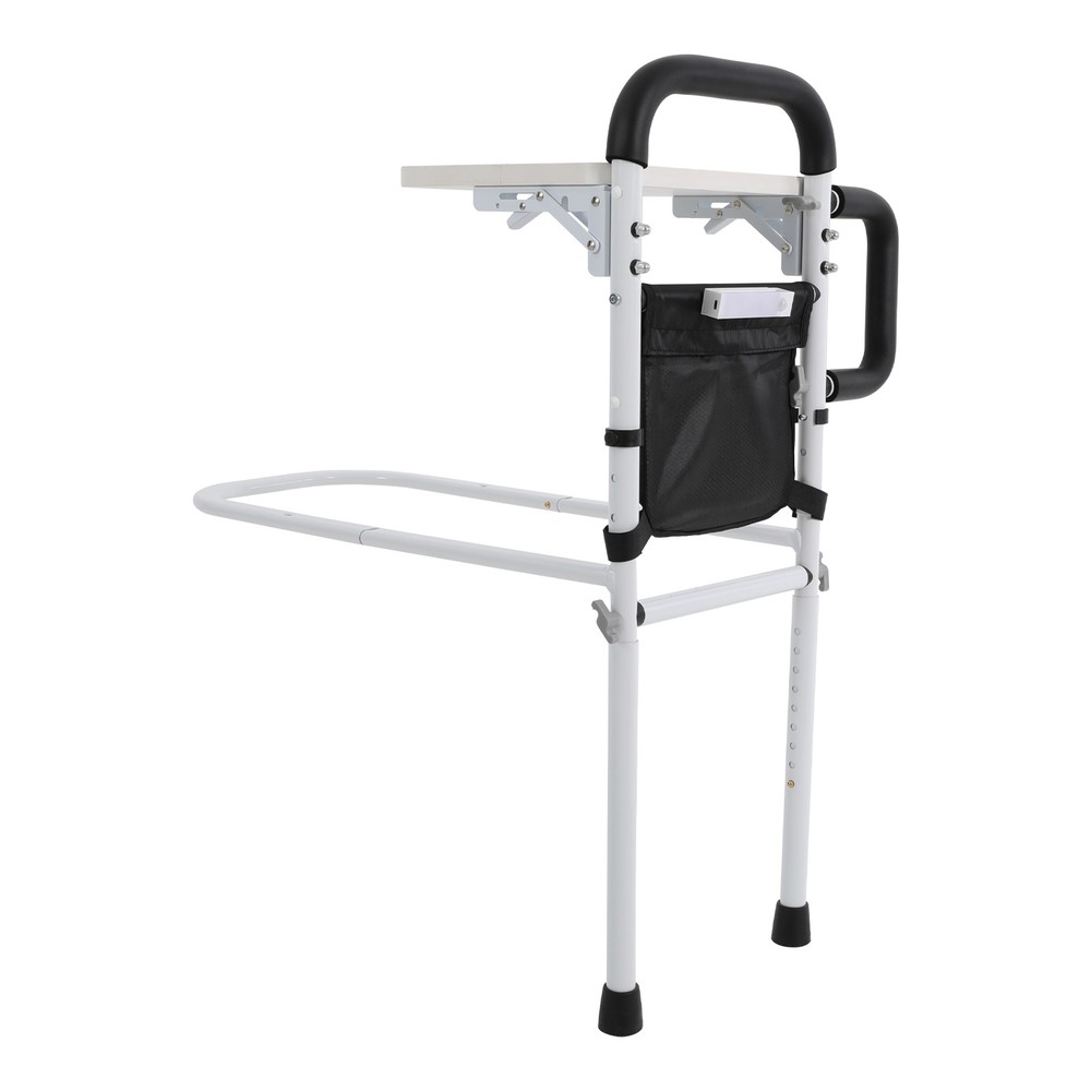 Height Adjustable Bed Rail for Seniors, Sturdy Support & Storage Solutions
