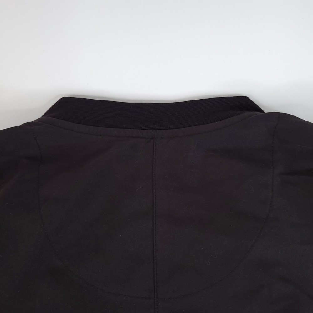 Footjoy Jacket Mens Medium Black Performance Golf Pullover Gold Sleeve Spell Out