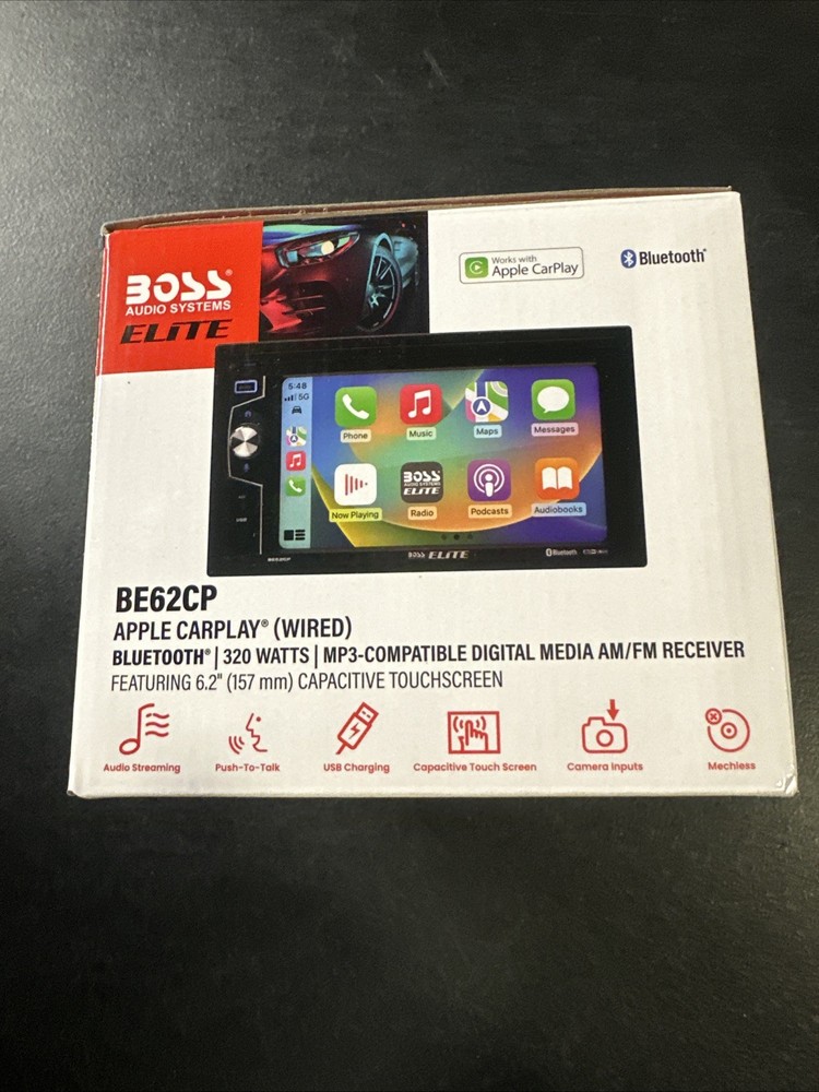 New Boss Elite BE62CP Bluetooth Digital Multimedia Receiver 6.2" Touchscreen