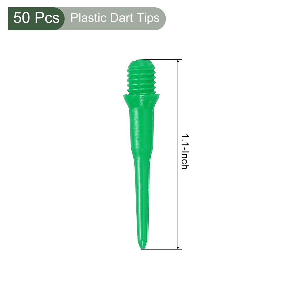 100Pcs Plastic Dart Tips,Game 2BA Thread Soft Darts Tips Green