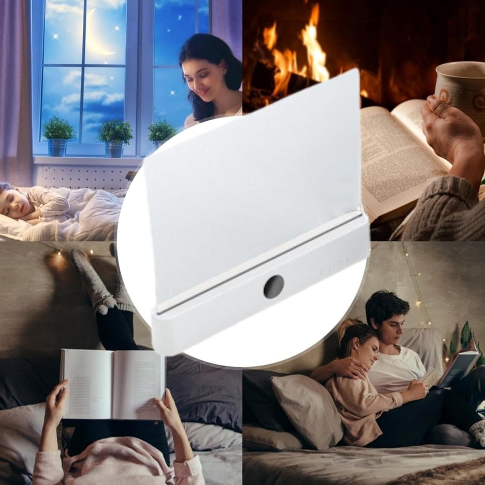 Rechargeable LED Book Light Flat Panel 3 Colors Timer Reading Lamp