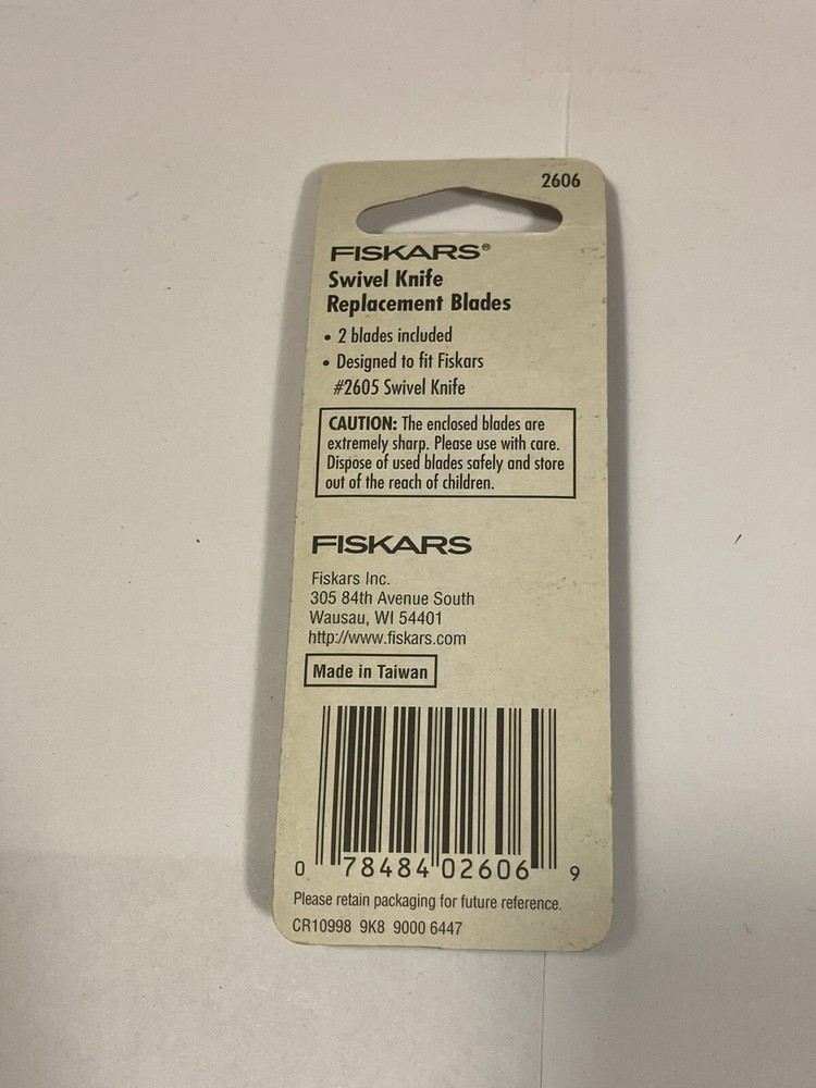 Fiskars 2606 Swivel Knife Refill Replacement Blades 2 Pc