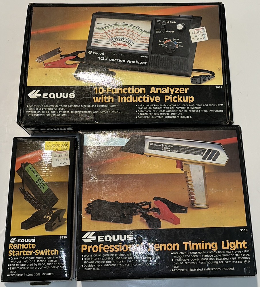 EQUUS 3032 10 Function Analyzer,  3050 Remote Start Switch, 3110 Timing Light