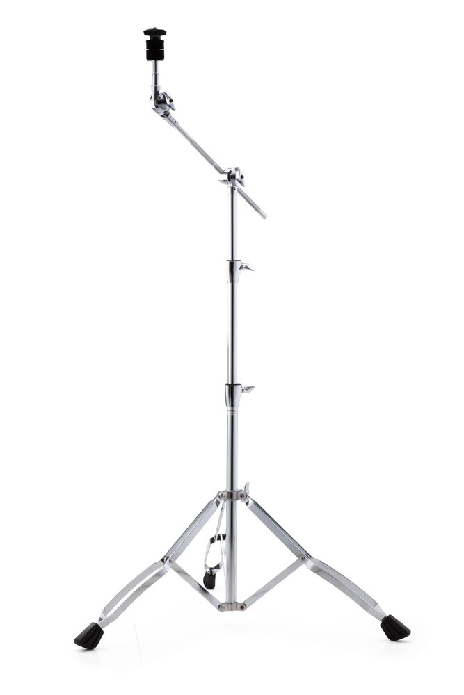 Chrome 3 Tier Adjustable Boom Stand with Double Braced Legs for Stability