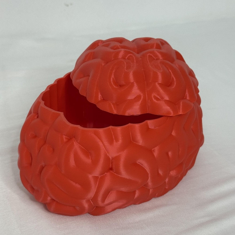 Brain Shaped Storage Box Red Plastic Container Jar Halloween Decor Gift