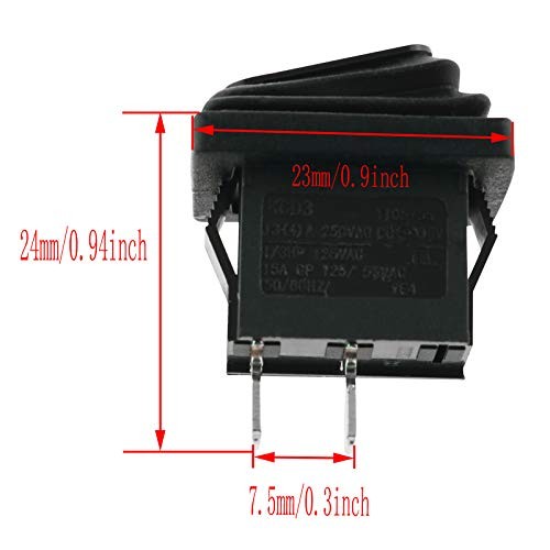 Waterproof Rocker Toggle Switch Waterproof Rocker Switch, Black