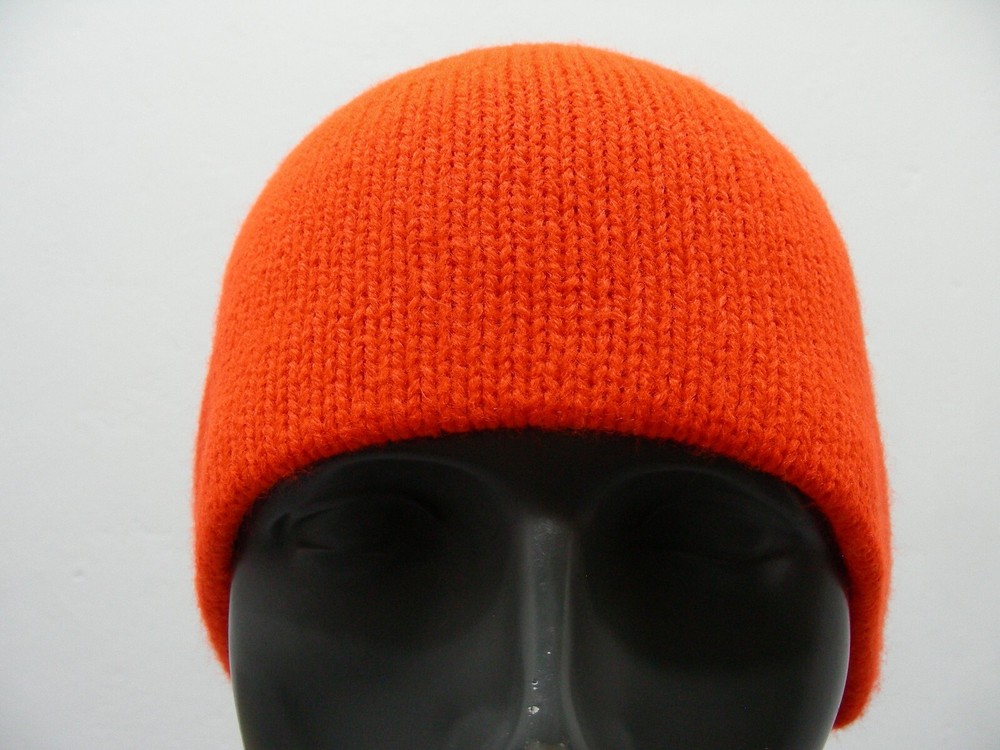 Bright Orange - Child Size Stocking Cap Beanie Hat!