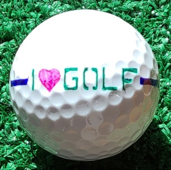 Personalized Golf Ball Stencil - Custom Initials between Alignment lines.