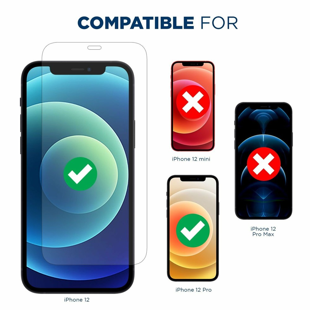 Tech Armor Glass Screen Protector for iPhone 12/iPhone 12 Pro (6.1") 3-PACK