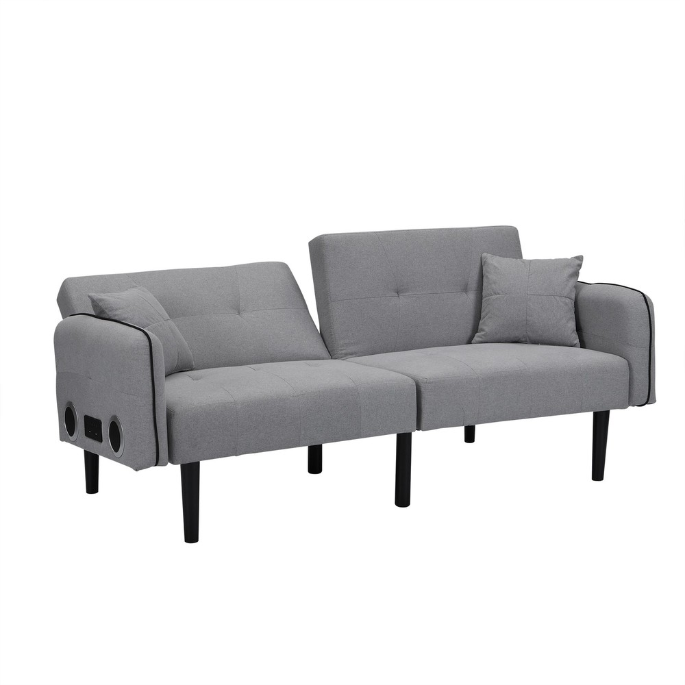 Folding Ottoman Sofa Bed with stereo (Gray)|Gray