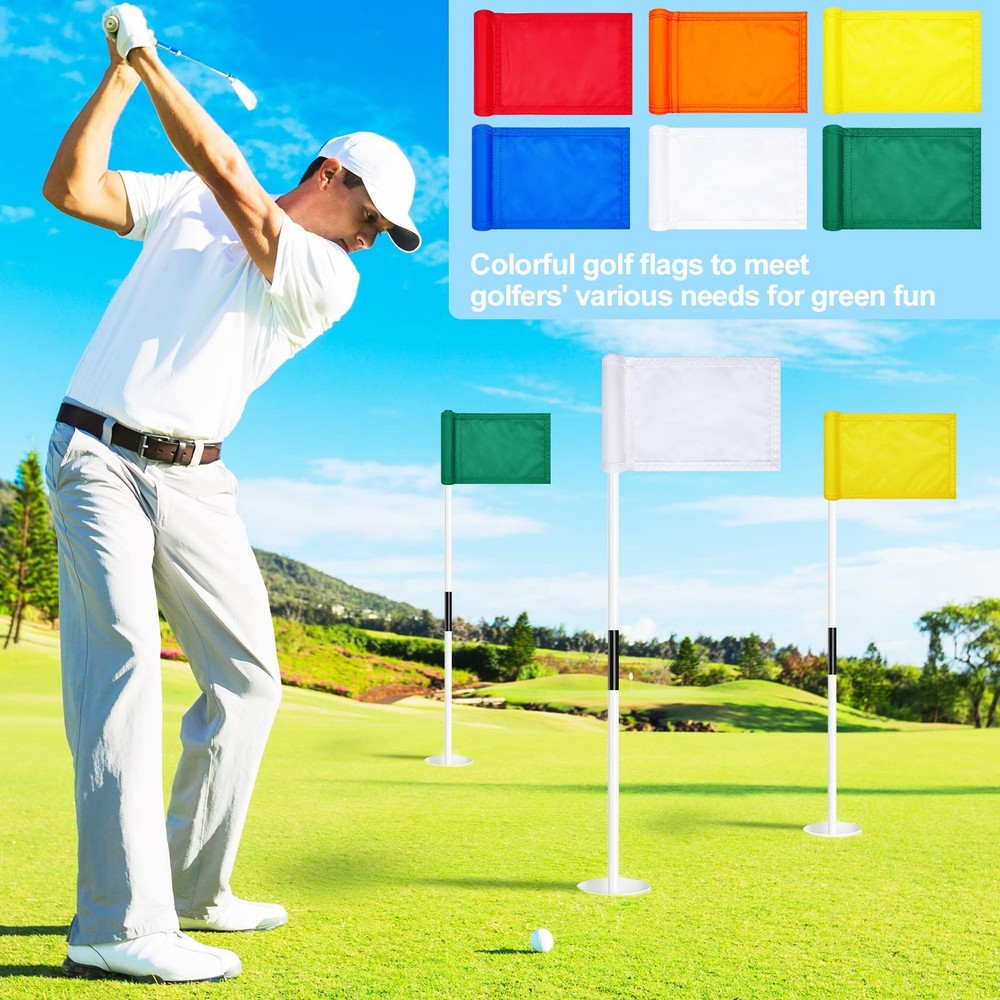 12 Pcs Solid Golf Flag Target Flag with Tube Inserted Waterproof Putting Gree...