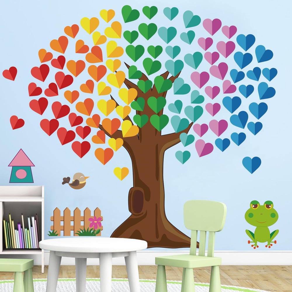 Classroom Tree Bulletin Board Decor Hearts Welcome Set