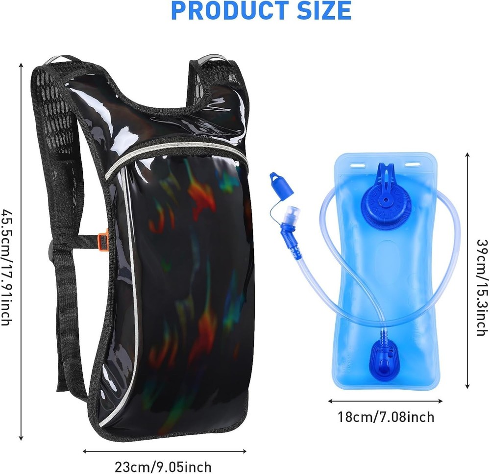 Rave Hydration Pack, Hydration Backpack with 2L Hydration Bladder, Festival E...