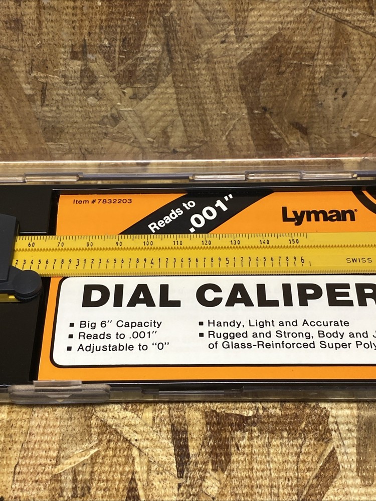 Lyman Polymer 5" Dial Caliper Bullet Reloading: Swiss Made Vintage
