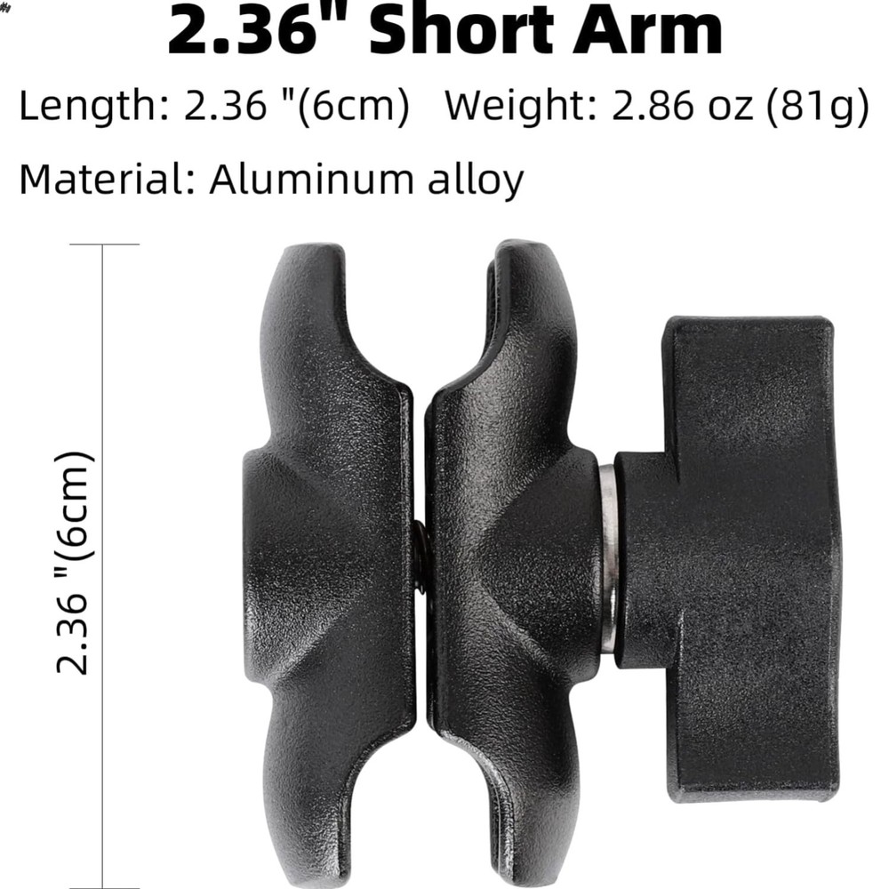 Secure and Adjustable Double Socket Arm for RAM and 1" Ball Mounting Solutions