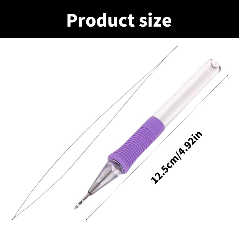 Embroidery Tool with Needle Threader Light Weight ABS Embroidery Pen Set