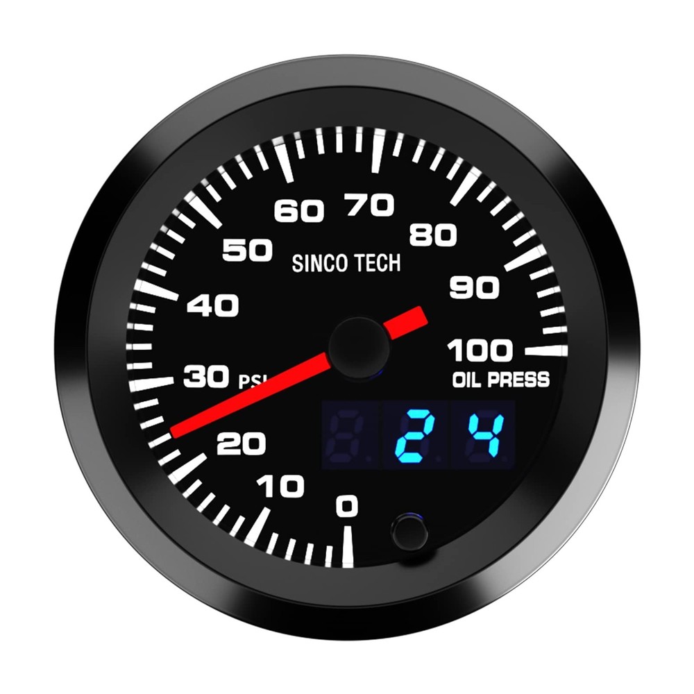 52mm Gauge Car Meter Digital Display Pointer 7 Colors Backlight 12V Universal...