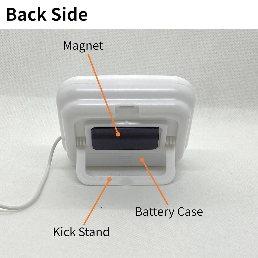 Digital Thermometer with External Sensor for Aquariums & Refrigerators - White