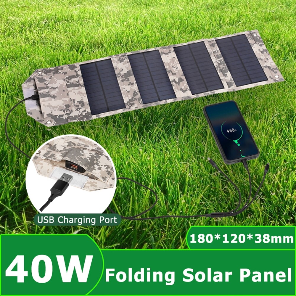 Foldable Solar Panel Mat 40W 5V Portable Caravan Camping Power Solar Charger
