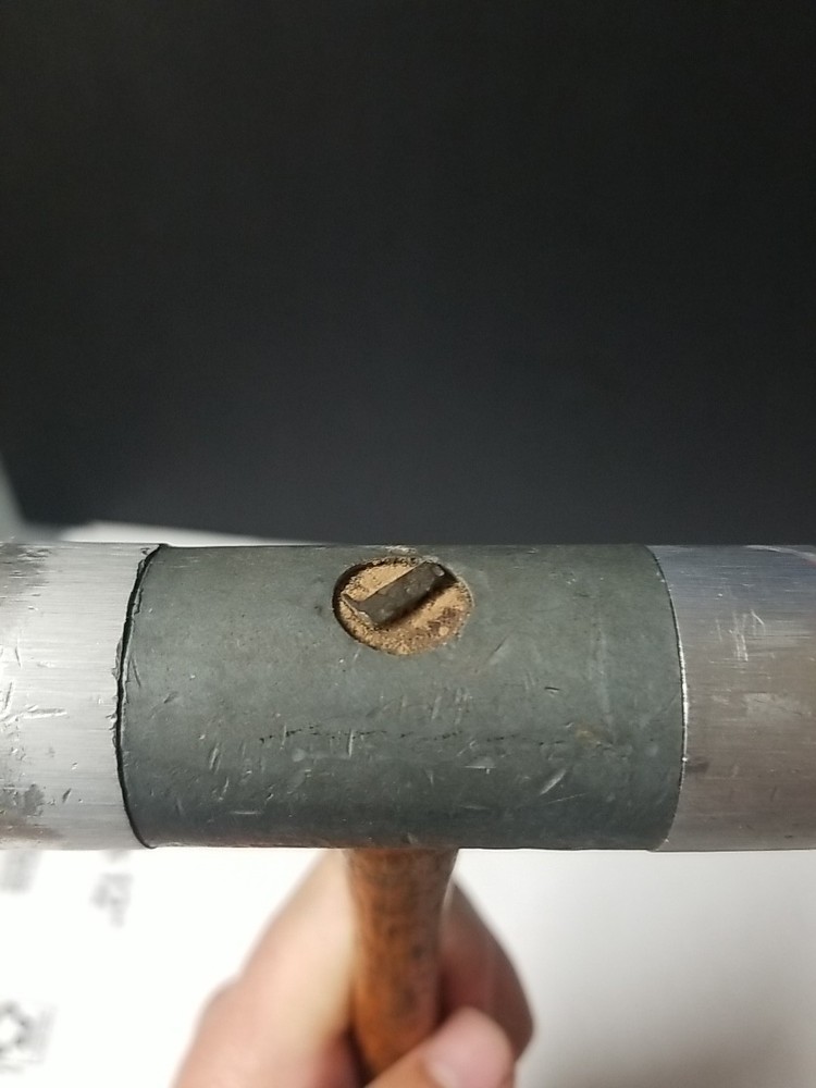Vintage Hickory Handle Dead Blow Hammer With Replaceable Aluminum Faces