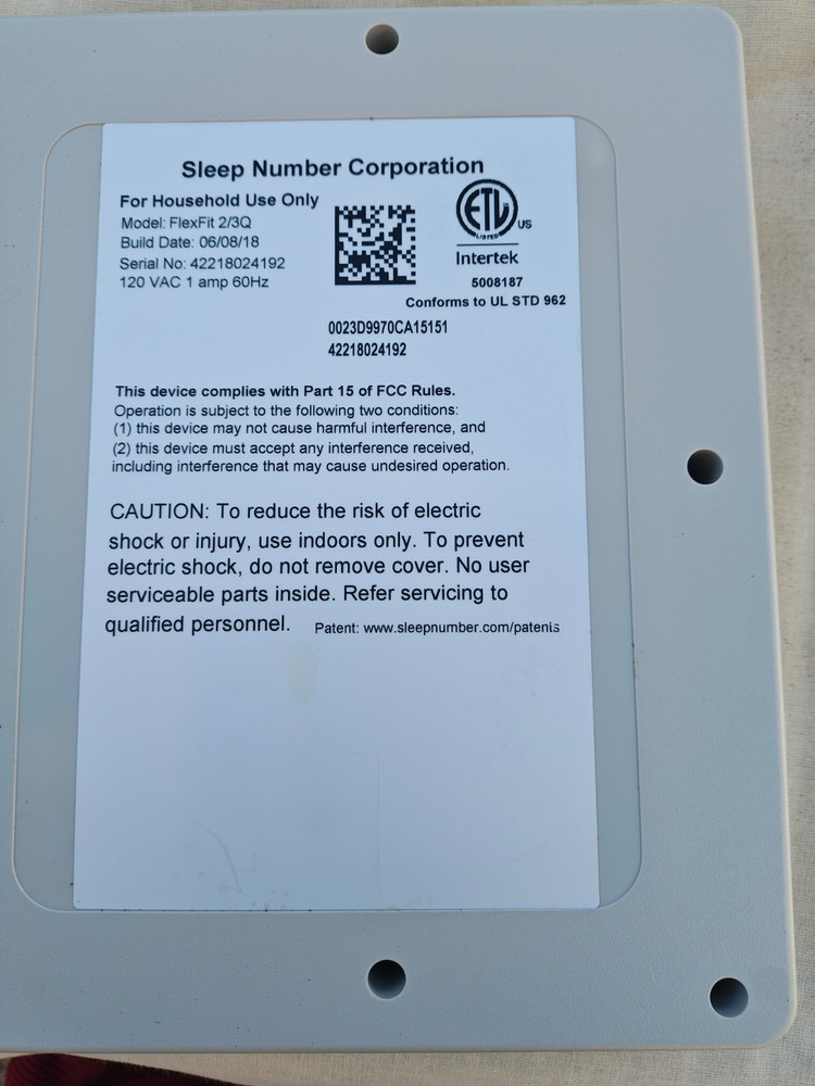 Sleep Number FlexFit 2/3Q Control Unit Box .